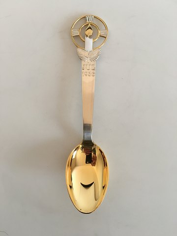 A. Michelsen Christmas Spoon 1936 Gilded Sterling Silver with Enamel