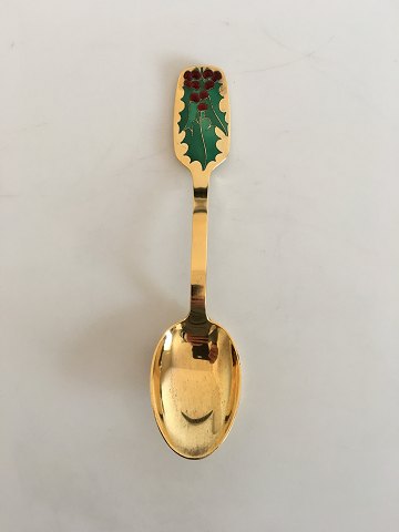A. Michelsen Christmas Spoon 1946 Gilded Sterling Silver with Enamel