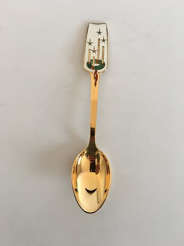 A. Michelsen Christmas Spoon 1949 Gilded Sterling Silver with Enamel