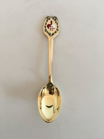 A. Michelsen Christmas Spoon 1951 Gilded Sterling Silver with Enamel