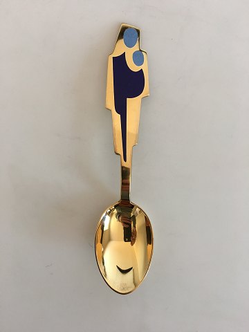 A. Michelsen Christmas Spoon 1962 Gilded Sterling Silver with Enamel