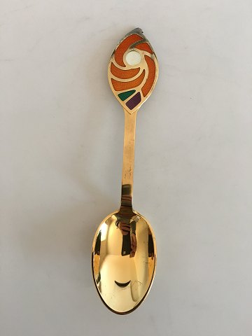 A. Michelsen Christmas Spoon 1971 Gilded Sterling Silver with Enamel