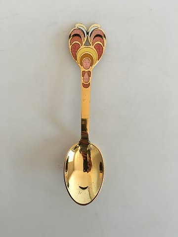 A. Michelsen Christmas Spoon 1972 Gilded Sterling Silver with Enamel