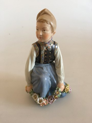 Royal Copenhagen overglaze figurine Amager Boy No 12414