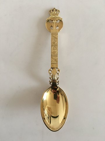 Anton Michelsen Commemorative Spoon In Gilded Sterling Silver from 1915