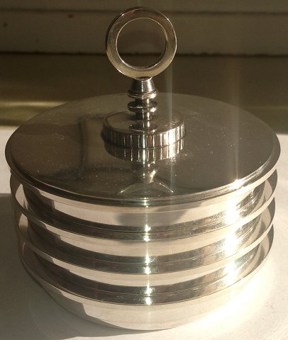 Georg Jensen Sterling Silver Sigvard Bernadotte Coasters with lid No 817