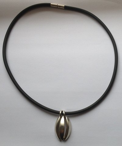 Georg Jensen Sterling Silver pendant with leather chain No 427