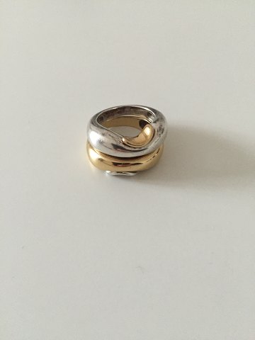 Georg Jensen 18K gold and sterling ilver ring No 1345