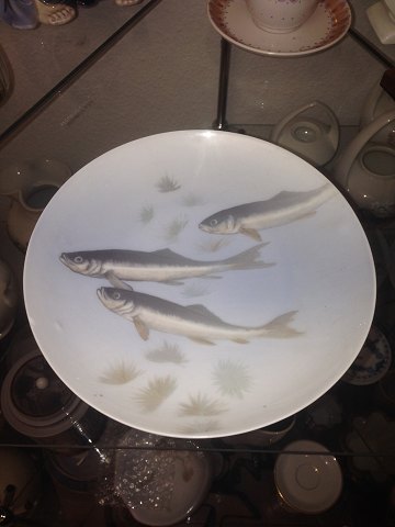Royal Copenhagen Art Nouveau Wall Plate with Fish No 17