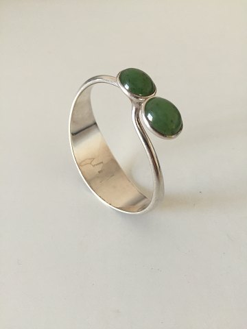 Hans Hansen Sterling Silver Bracelet with green stones