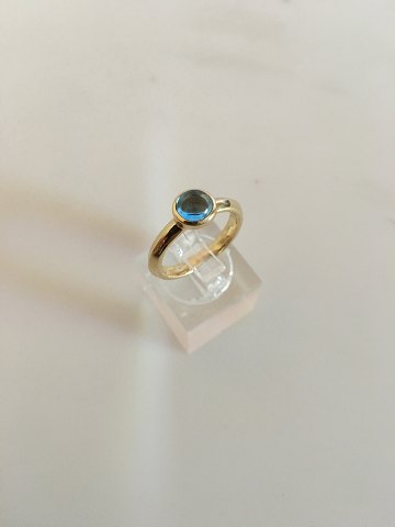 Georg Jensen 18 Carat Gold Ring with Blue Topas