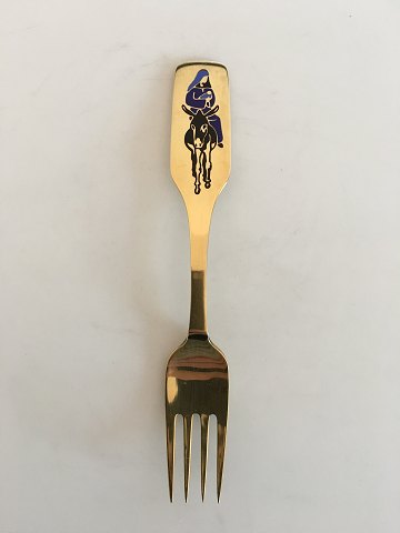 A. Michelsen Christmas Fork 1966 Gilded Sterling Silver with Enamel