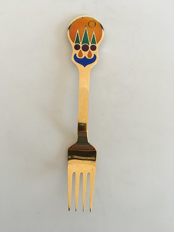 A. Michelsen Christmas Fork 1978 Gilded Sterling Silver with Enamel