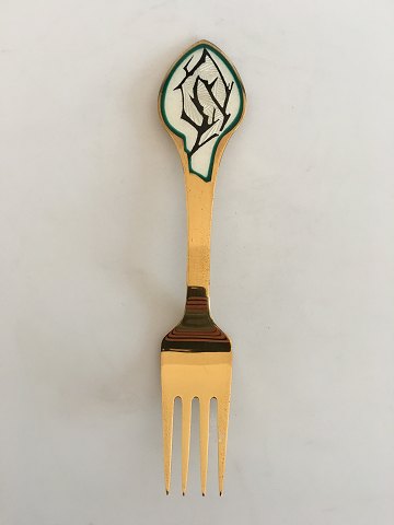 A. Michelsen Christmas Fork 1997 In Gilded Sterling Silver with Enamel