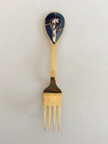 A. Michelsen Christmas Fork 1999 In Gilded Sterling Silver with Enamel