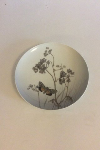 Royal Copenhagen Motif Plate with Flowers and a Moth No 1808/1125