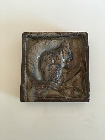 Arne Ingdam Stoneware Wall Relief with Squirrel