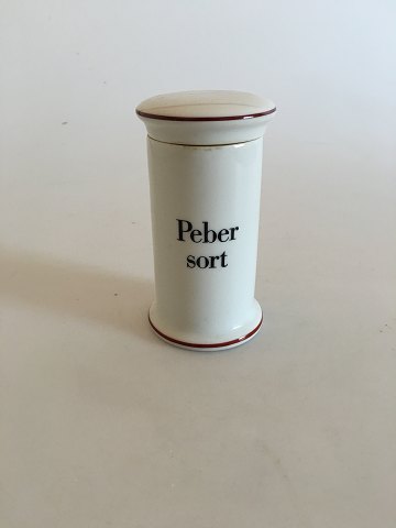 Bing & Grondahl Sort Peber (Black Pepper) Spice Jar No 497 from the Apothecary 
Collection