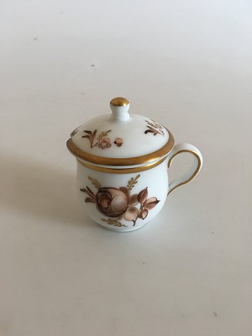 Royal Copenhagen Brown Rose Mustard Cup with Lid No 9166