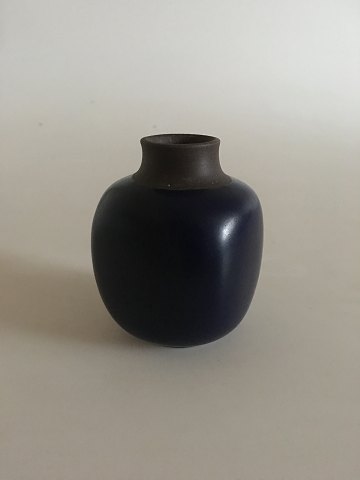 Royal Copenhagen Small Stoneware Vase No 21590/B220-3 with Dark Blue Glaze