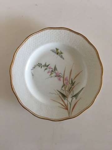 Royal Copenhagen Plate No 166/2031 with Handpainted Flower and Butterfly