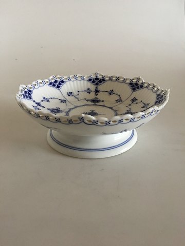 Royal Copenhagen Blue Fluted Full Lace Cake Bowl on Foot No 1023