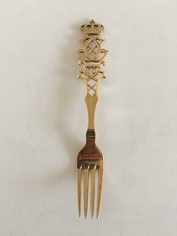 Anton Michelsen Commemorative Fork In Gilded Sterling Silver from 1940.
