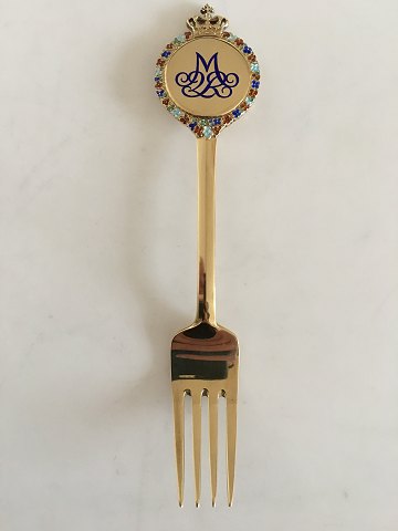 Anton Michelsen Commemorative Fork In Gilded Sterling Silver from 1972.