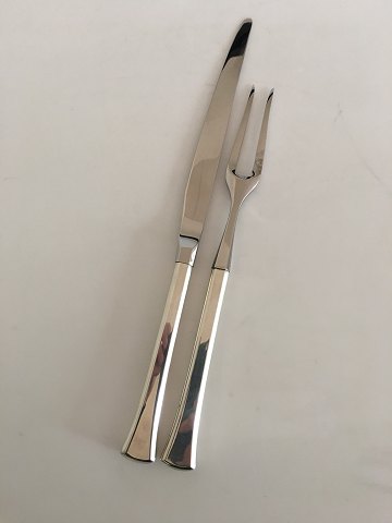 Hans Hansen Kristine Kristine Carving Set Fork and Knife in Sterling Silver and 
Stainless Steel