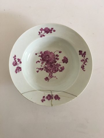 Antique Royal Copenhagen Deep Plate with Purple Flower Decoration.