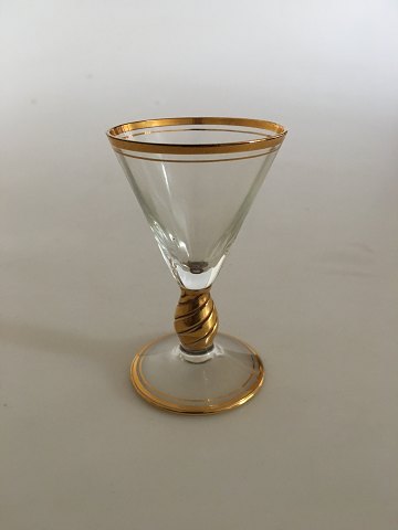 Holmegaard "Ida" Schnapps Glass with Gold on Stem, Rank and Foot