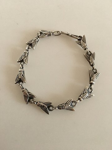 Hans Hansen Sterling Silver Bracelet with Fly Links