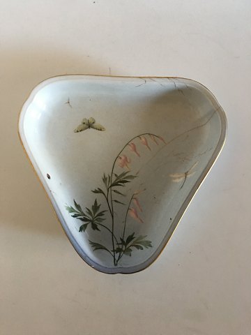 Bing & Grondahl Art Nouveau 3-sided dish with butterfly and dragonfly