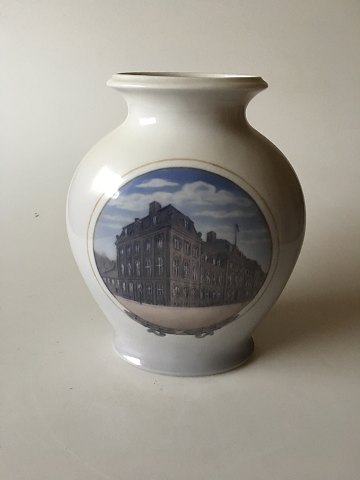 Royal Copenhagen Art Nouveau Vase No. 3403 with motif of Bredgadepalæ