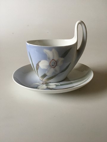 Royal Copenhagen Art Nouveau Small High Handled Cup and Saucer No. 81/4