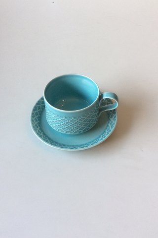 Bing & Grondahl/Kronjyden Stonware Mint Green Cordial Coffee Cup and Saucer