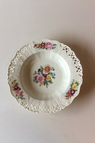 Royal Copenhagen Saxon Flower Deep Plate Premium model with pierced border