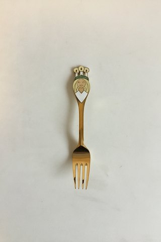 A. Michelsen Christmas Fork 1959 Gilded Sterling Silver with Enamel