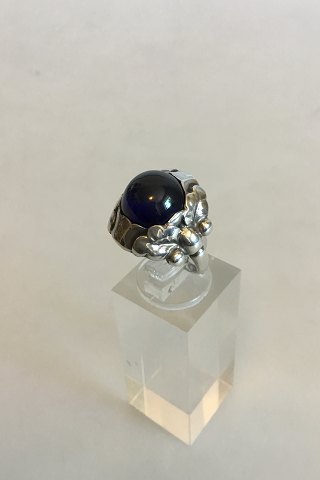 Georg Jensen Sterling Silver Ring with Blue Stone No 11A