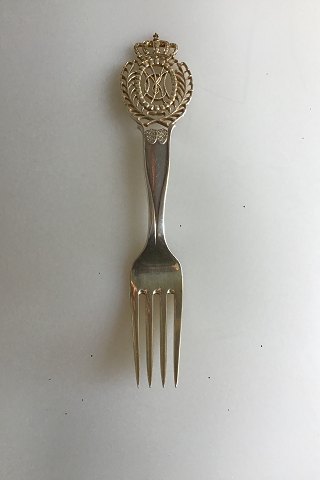 Anton Michelsen Commemorative Fork in gilded Sterling Silver from 1933.