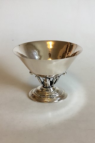 Georg Jensen Light Hammered Silver Bowl on Oval foot No 6.