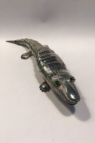 Alligator/crocodile in  silver with moving body