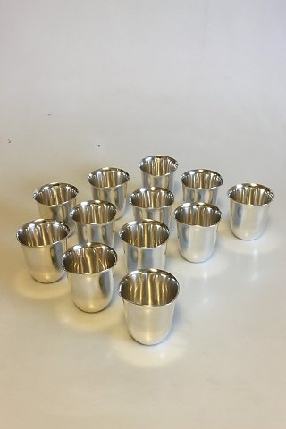 Kay Bojesen Sterling Silver Set of 12 Whiskey cups