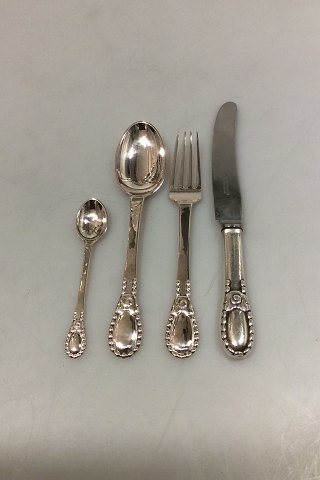 Set of Evald Nielsen Silver Lunch Flatware in No. 13 for 12 persons 48 pieces