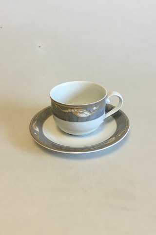 Royal Copenhagen Gray Magnolia Coffee cup with saucer No 072+073