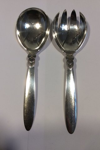 Georg Jensen Cactus Sterling Silver Potato Serving spoon and fork No 113 and 114