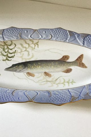 Royal Copenhagen Blue Fish Tray with Gold No 3001.