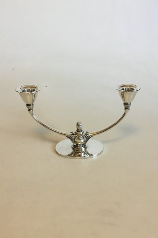 Georg Jensen Sterling Silver Two-Branch Candlestick No 673A