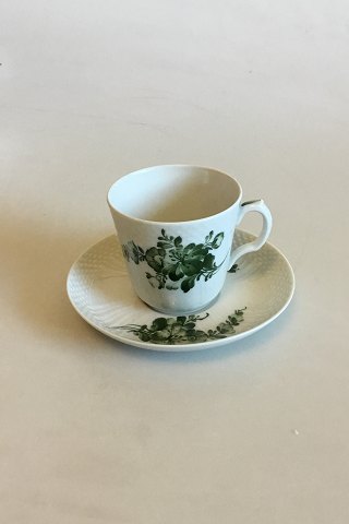 Royal Copenhagen Green Flower Curved Mocca Cup No 1546