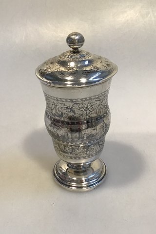 Russian Silver Lidded Goblet